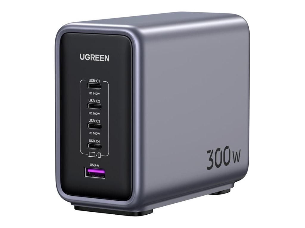 Ugreen Nexode Pro 160W Desktop Ladegerät GaN 300 W 5 Anschlüsse Schwarz, Grau