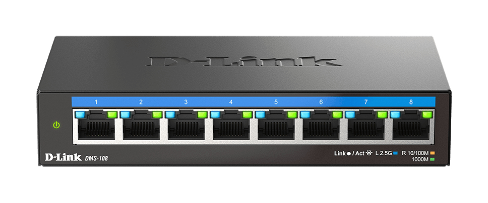 D-Link DMS-108 Switch 8 x 2.5G Schwarz