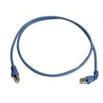 Telegärtner Patchkabel S/FTP, PiMF, Cat 6A, einseitig abgewinkelt, blau, 2,0 m Für 10 Gigabit/s, halogenfrei, eine Seite mit 90° abgewinkeltem Stecker (L00001A0159)