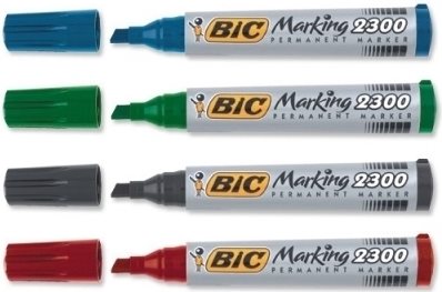 BIC Marking 2300 Permanentmarker 4er-Pack Schwarz Blau Grün Rot