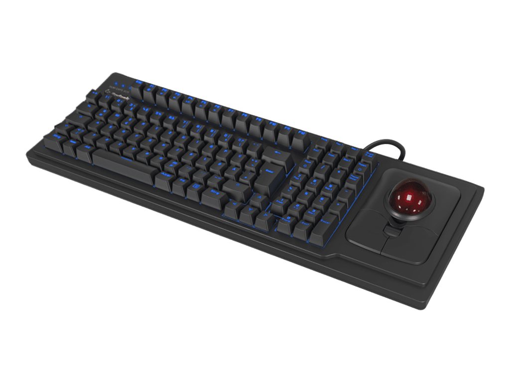 KeySonic KSK-8202ELU-T Mechanische Tastatur mit Trackball USB QWERTZ Beleuchtet Schwarz