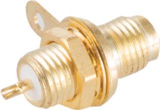 S/CONN maximum connectivity Video Stecker-SMA - Einbaubuchse, Zentralbefestigung, vergoldet (98610)