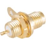 S/CONN maximum connectivity Video Stecker-SMA - Einbaubuchse, Zentralbefestigung, vergoldet (98610)
