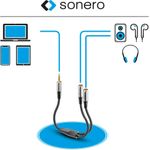 PureLink sonero 3,5mm (4pin) auf 2x 3,5mm Kopfhörer Adapter Kabel 0,25m 3,5mm Klinke (4-pin) auf 2x 3,5mm Klinke Stereo Headset Adapter, 0,20m (S-ACA001)