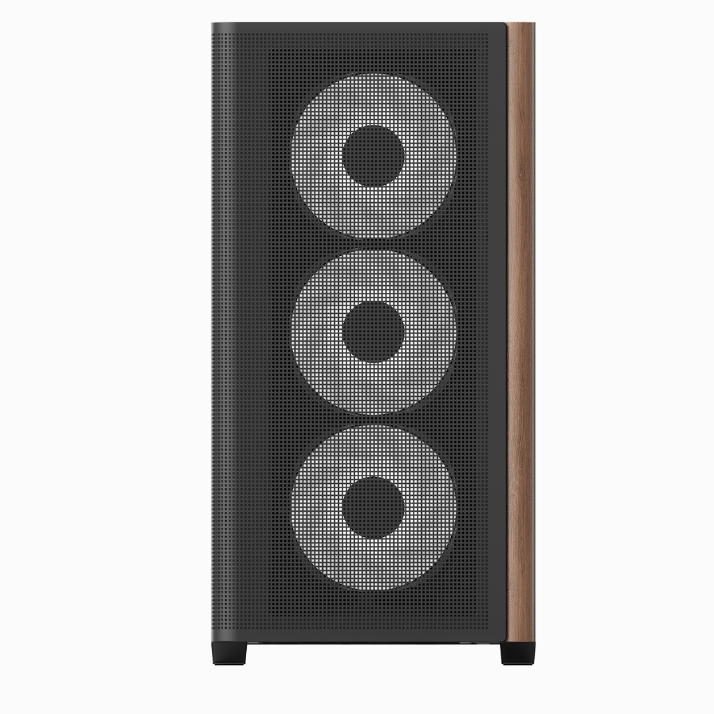 Aerocool D301A Mini Tower Gehäuse Micro-ATX Schwarz, Holz