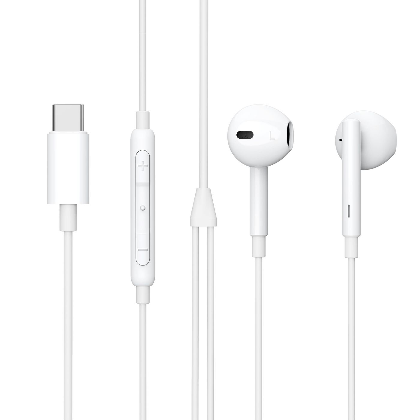 eSTUFF Ohrhörer mit Mikrofon ES652200 Kabelgebunden USB-C Weiß