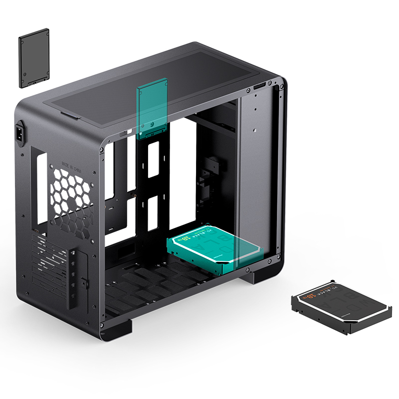 Jonsbo U4 Mini Mesh Micro-ATX-Gehäuse Mini Tower Schwarz