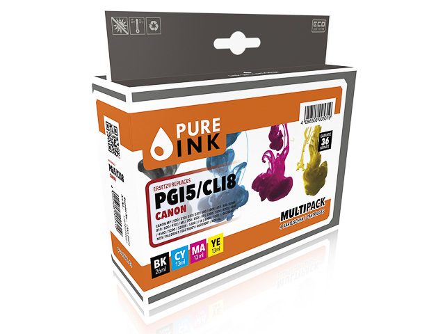 PURE INK CAN5-8MP4 Tintenpatronen Multipack Schwarz Cyan Magenta Gelb
