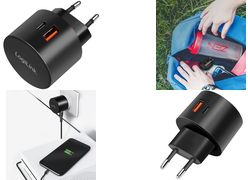 LogiLink USB-Steckdosenadapter, 2x USB, schwarz, 20 Watt ausgestattet mit der Quick Charge- & Power Delivery - 1 Stück (PA0274)