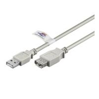 Wentronic Goobay USB 2.0 Hi-Speed Verlängerungskabel mit USB Zertifikat, Grau, 3 m - USB 2.0-Stecker (Typ A) > USB 2.0-Buchse (Typ A) (68915)