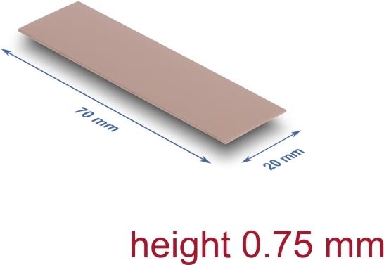 Delock Wärmeleitpad 70 x 20 0.75 mm für M.2 Module 3.0 W/mK - Silikonfrei (18479)