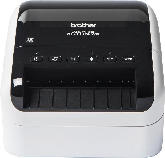 Brother QL-1110NWBC Etikettendrucker Direkt Wärme 300 x 300 DPI 110 mm/sek Verkabelt & Kabellos DK WLAN Bluetooth (QL-1110NWBC)