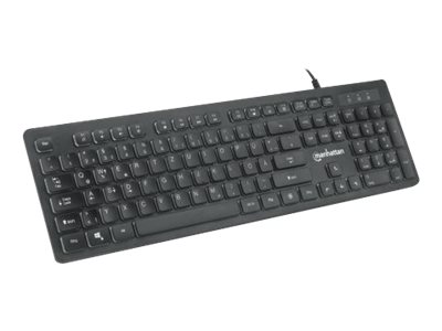 Manhattan Gaming USB-Tastatur Low-Force Key Edition 12 Multimedia-Tasten Rainbow-LED Schwarz