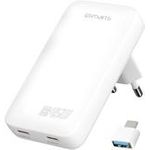 4smarts Netzladegerät FlatPlug Slim Dual 45W GaN 2C weiß (542045)