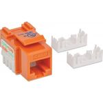 Intellinet Cat6 Modularbuchse, UTP, Keystone Jack, orange, benötigt LSA-Auflegewerkzeug (210775)