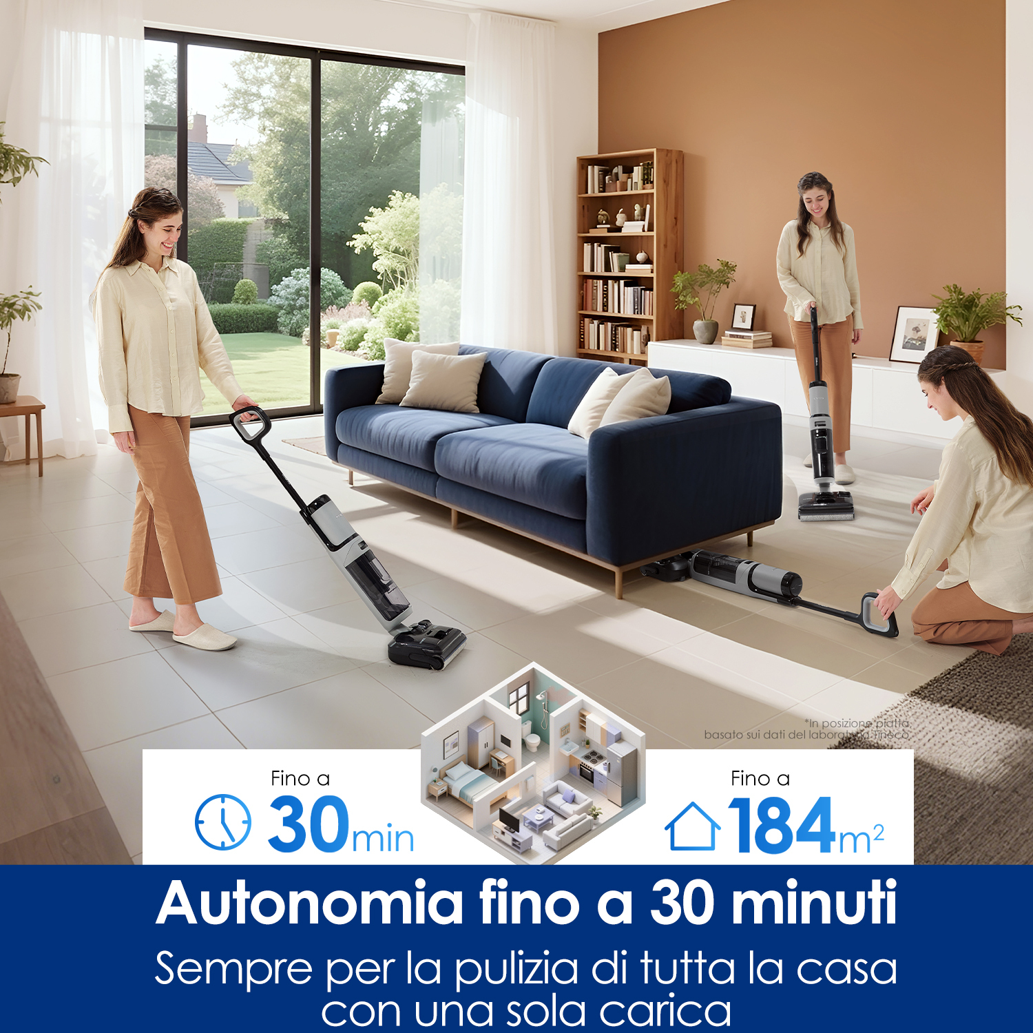 Tineco Floor One i5 Stretch Nass-Trockensauger Akku 2,5 Ah 30 Min Grau