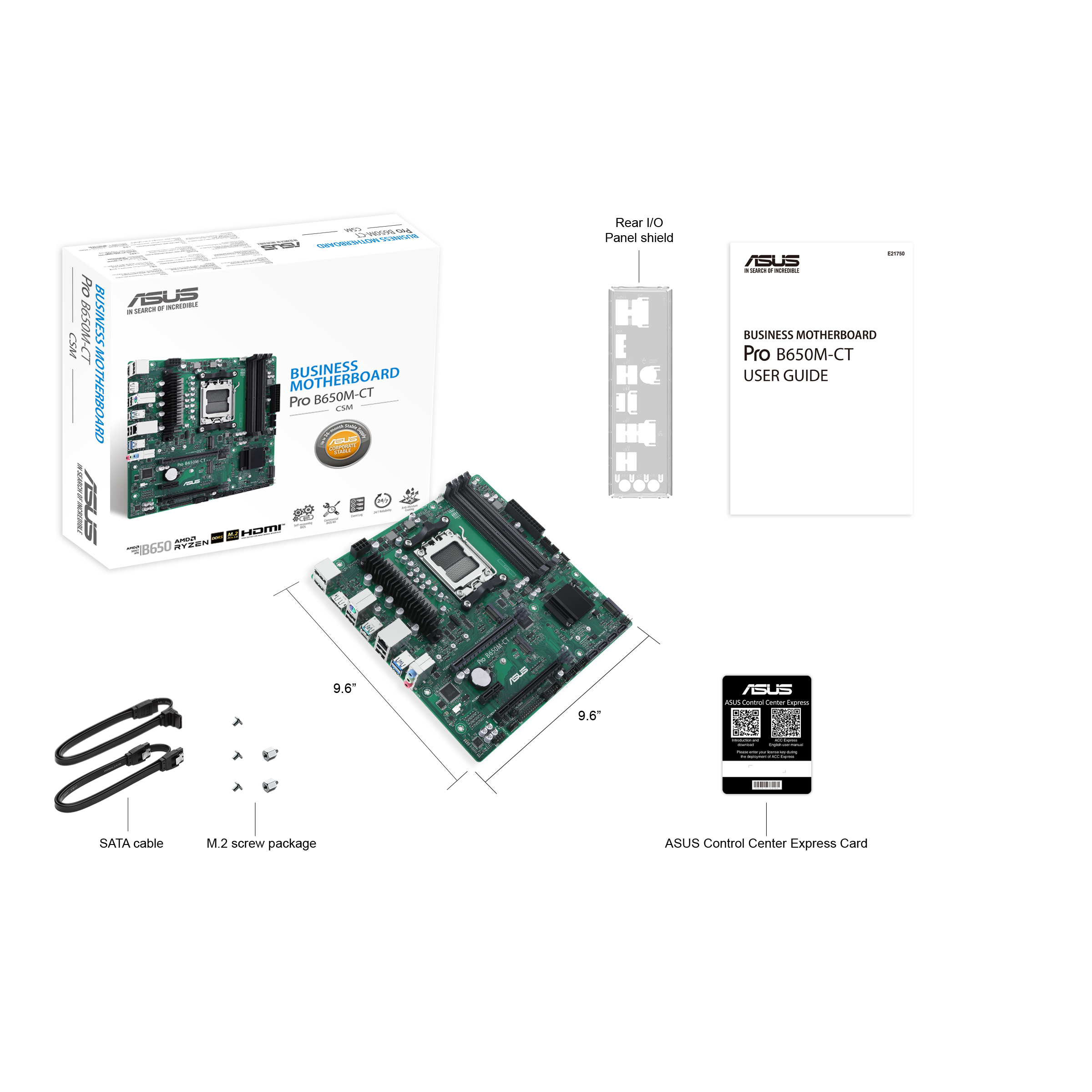 ASUS PRO B650M-CT-CSM Mainboard AMD B650, Sockel AM5, DDR5, Micro ATX