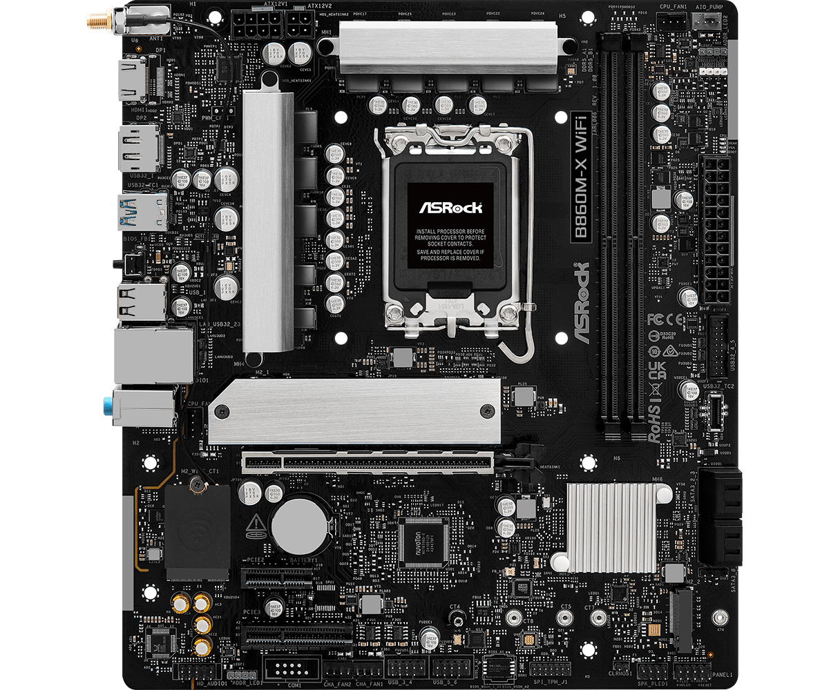 ASRock B860M-X WiFi Intel B860 LGA 1851 mATX Mainboard DDR5 Schwarz