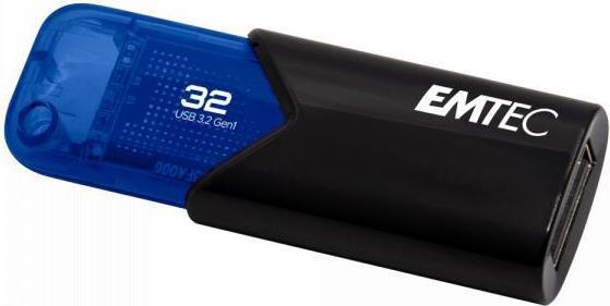 Emtec B110 Click Easy 3.2 USB-Stick 32 GB USB Typ-A 3.2 Gen 2 (3.1 Gen 2) Schwarz - Blau (ECMMD32GB113)