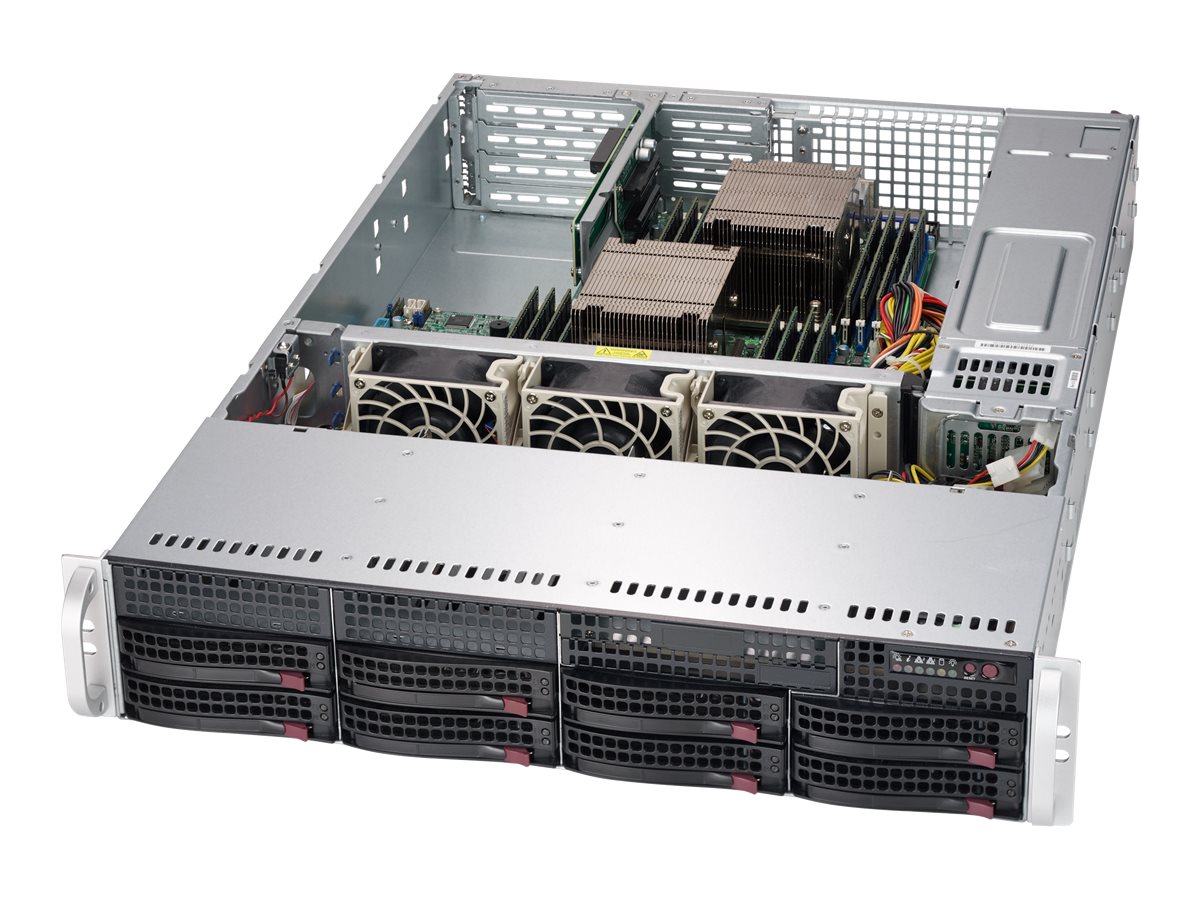 Supermicro SC825 TQC-R802WB Rack-Gehäuse 2U Enhanced E-ATX 800W Schwarz