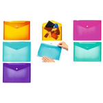 HERMA Dokumententasche, PP, DIN A5, farbig sortiert Format: 250 x 180 mm, mit Druckknopf-Verschluss - 1 Stück (20056)