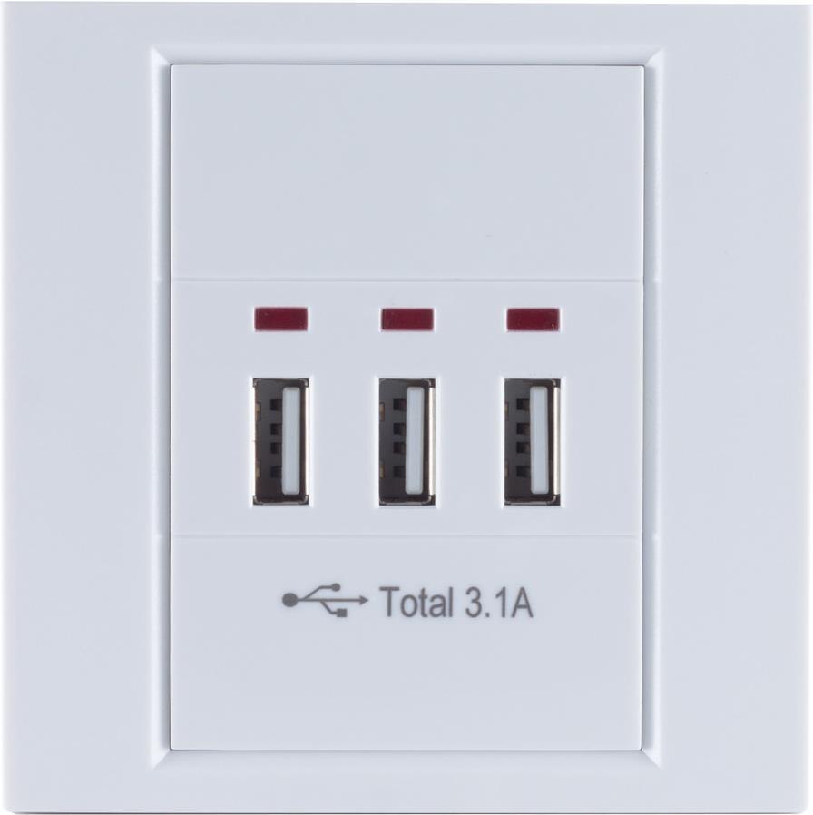 S/CONN maximum connectivity USB-3-Fach Steckdose 5V D/C max. 3.100 mA (60065)