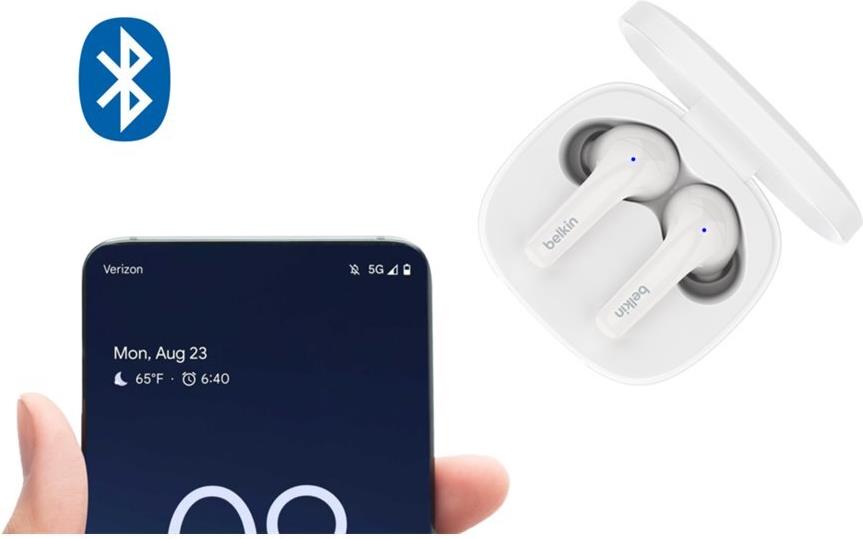 Belkin SoundForm Motion True Wireless Kopfhörer ANC 9 h Weiß