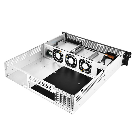 Silverstone RM21-304 2U Rack-Gehäuse Micro ATX ohne Netzteil Schwarz, Silber