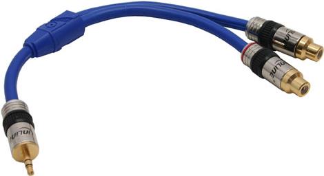 INLINE Klinke/Cinch PREMIUM 0,25m 3,5mm Klinke Stecker an 2x Cinch Buchse vergoldete Kontakte Laenge 0,25m (89941P)