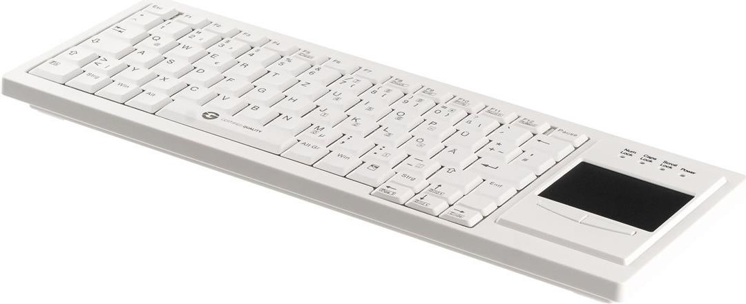 Gett CleanType Xtra Touch Tastatur mit Touchpad USB QWERTZ Weiß