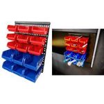 BRÜDER MANNESMANN Kleinteile-Aufbewahrung, 16-teilig für die Wandmontage, aus Kunststoff, - 1 Stück (M41561)