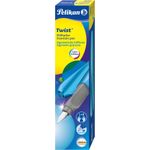 Pelikan Twist Füllhalter Frosted Blue, blau-metallic Federbreite: M, ergonomische Form, Edelstahlfeder, für - 1 Stück (811255)