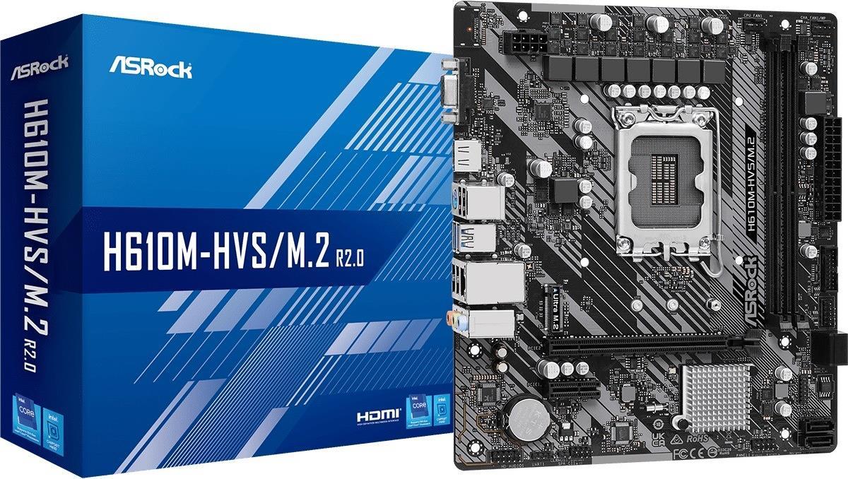 ASRock H610M-HVS/M.2 R2.0 Mainboard LGA1700 Micro ATX Intel H610 DDR4