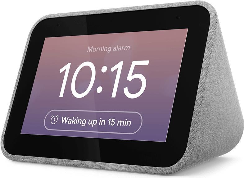 Lenovo Smart Clock with Google Assitant. Virtueller Assistent: Google Assistant, Form: Rechteck, Produktfarbe: Grau. Lautsprecher RMS-Leistung: 3 W, Lautstärkeregler: Tasten. Übertragungstechnik: Kabellos, WLAN-Standards: 802.11a,802.11b,802.11g,Wi-Fi 4 (802.11n),Wi-Fi 5 (802.11ac), WLAN-Band: Dual-Band (2,4 GHz/5 GHz). Energiequelle: AC. Breite: 113,9 mm, Tiefe: 79,2 mm, Höhe: 79,8 mm (ZA4R0025SE)