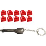 S/CONN maximum connectivity RJ45-Port Blocker mit Schlüssel (1x Schlüssel, 10x Schlösser), rot (08-01033)