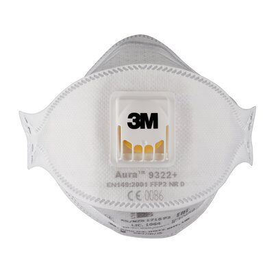 3M Aura 9322+ FFP2 NR D Atemschutz-Halbmaske 5 Stück Weiß