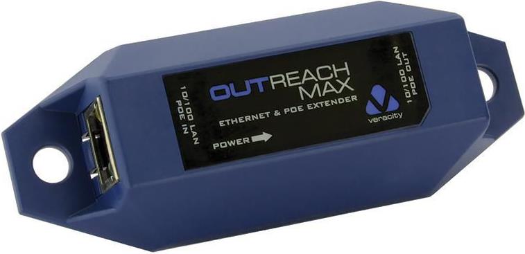 Veracity OUTREACH Max Netzwerksender 10/100Base-T(X) IEEE 802.3af/at Blau