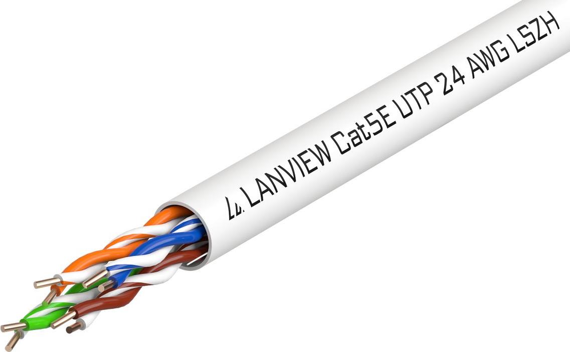 Lanview LVN122014. Kabellänge: 305 m, Kabelstandard: Cat5e, Kabelschirmung: U/UTP (UTP), Datenübertragungsrate: 10000 Mbit/s (LVN122014)