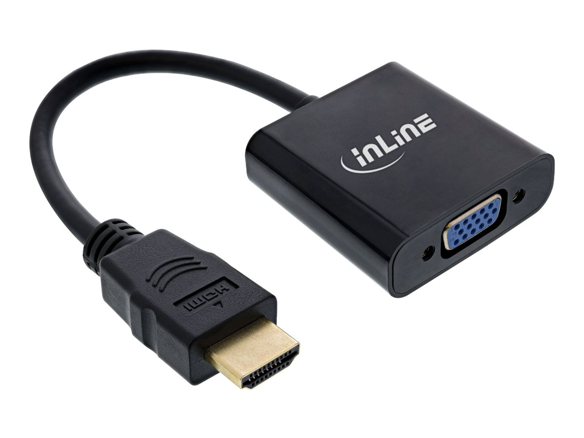 InLine 65003B Videokonverter HDMI zu VGA mit Audio Schwarz