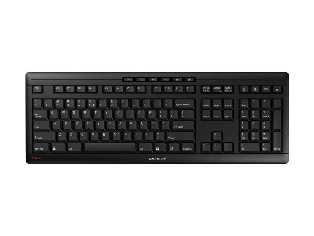 CHERRY STREAM KEYBOARD WIRELESS - Kabellose Tastatur - US International - 2.4 GHz - Schwarz