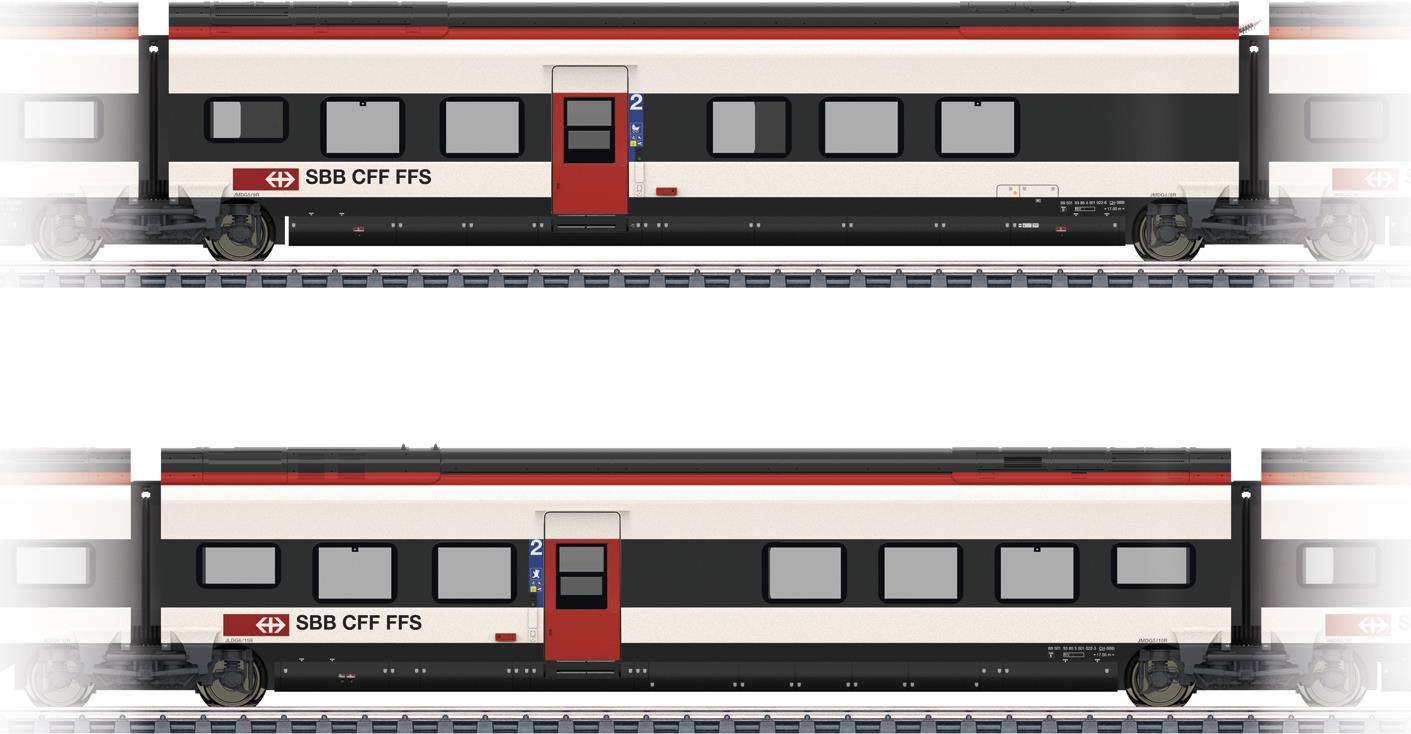 Märklin 43462 H0 Ergänzungsset 2 zu Giruno der SBB D(B9) 2.Klasse und E(B8) 2.Klasse (43462)