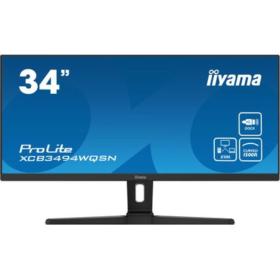 Iiyama Pro Lite Monitor 86,40cm (34") (86,36cm) Curved XCB3494WQSN-B1 schwarz 3440x1440 1x DisplayPort 1.2 / 1xHDMI 1.4 [Energieklasse G] (XCB3494WQSN-B1)