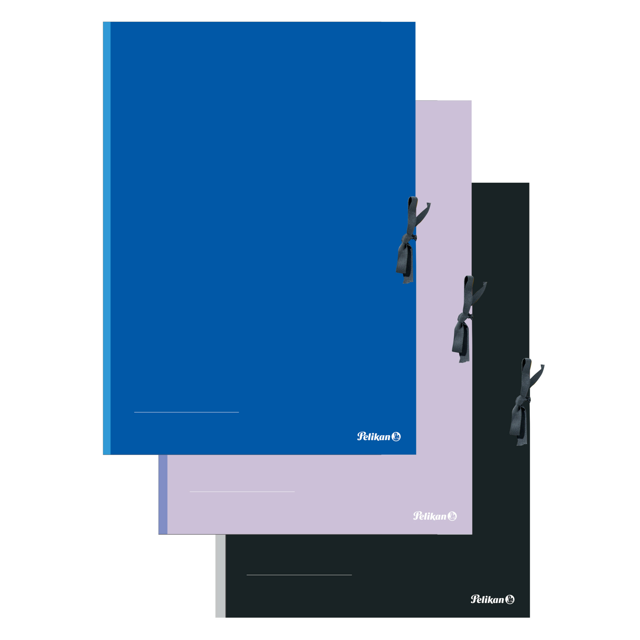 Pelikan Sammelmappe Karton A2 3er-Pack Schwarz, Blau, Pink