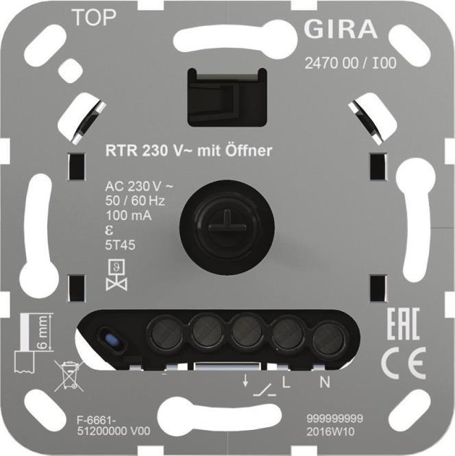 Gira Raumtemperaturregler 230V Öffner Einsatz 247000 (247000)