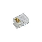 LogiLink RJ12 Stecker für Flachbandkabel, ungeschirmt Modularstecker 6P6C für Flachbandkabel, vergoldete Kontakte (MP0019)
