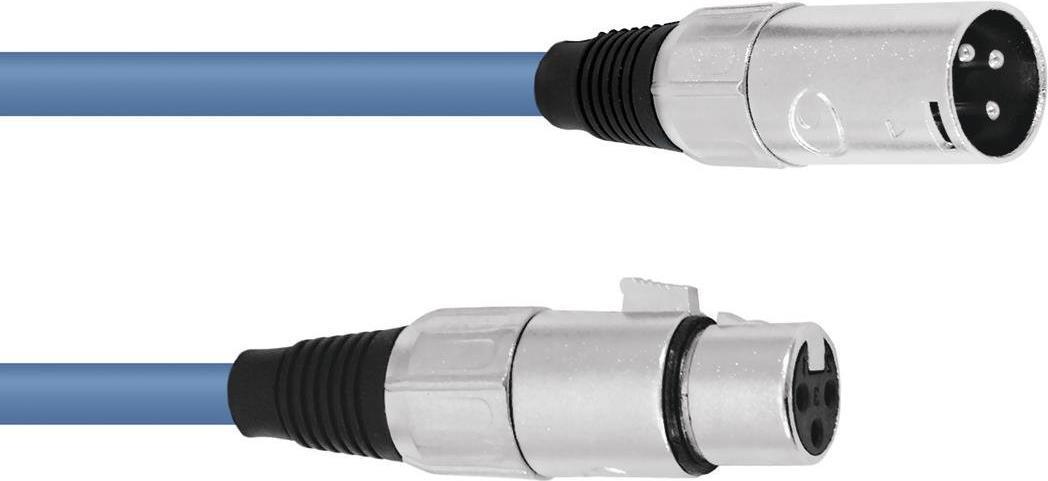 Omnitronic 3022010L XLR Verbindungskabel [1x XLR-Stecker 3 polig - 1x XLR-Buchse 3 polig] 3.00 m Blau (3022010L)