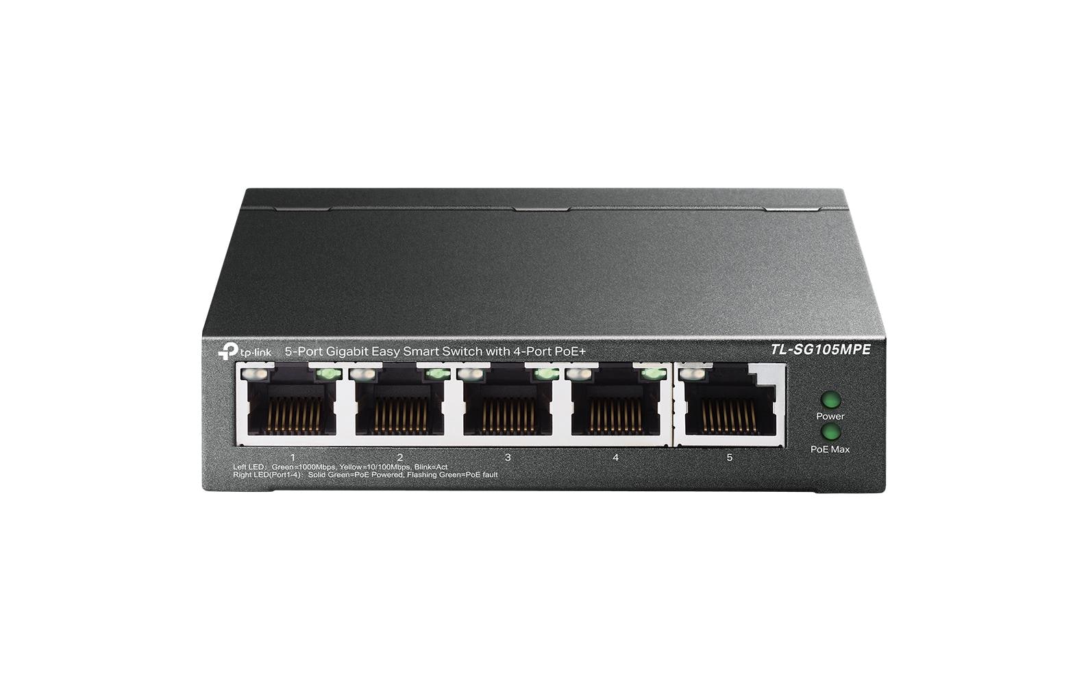 TP-Link TL-SG105MPE 5-Port Gigabit Easy Smart Switch PoE+ Grau