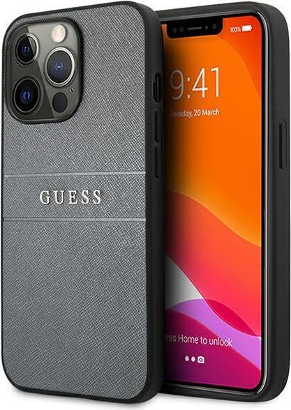 GUESS - Saffiano Strap Collection - Apple iPhone 13 mini - Grau - Hard Case - Cover - Schutzhülle (G