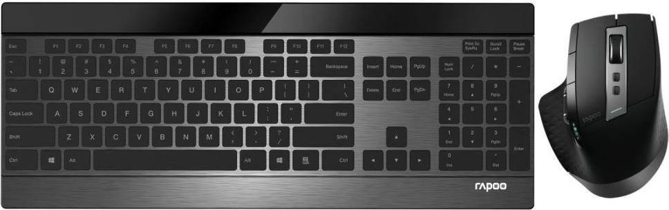 Rapoo 9900M Tastatur-und-Maus-Set kabellos 2.4 GHz, Bluetooth 4.0 