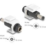 Delock Keystone Modul DC 5.5 x 2.5 mm Buchse zu 5.5 2.5 Stecker weiß (84177)